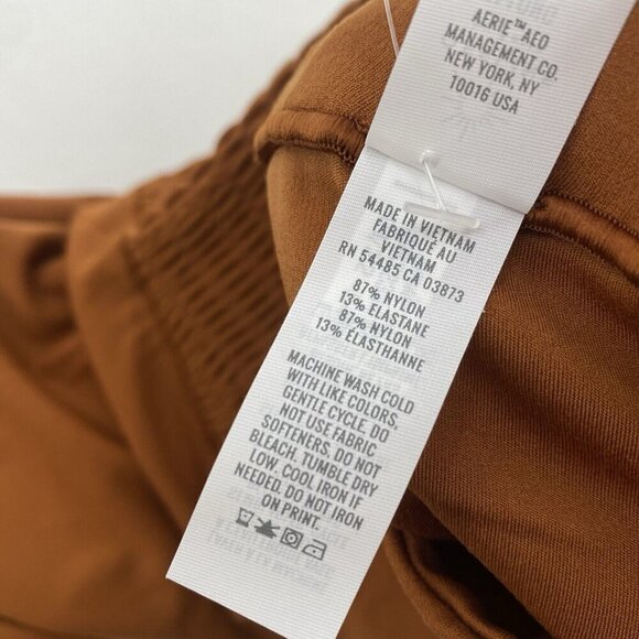 Aerie Offline Leggings Size M Real Me 7/8 Hi Rise Smocked Waist Rust - Picture 9 of 12